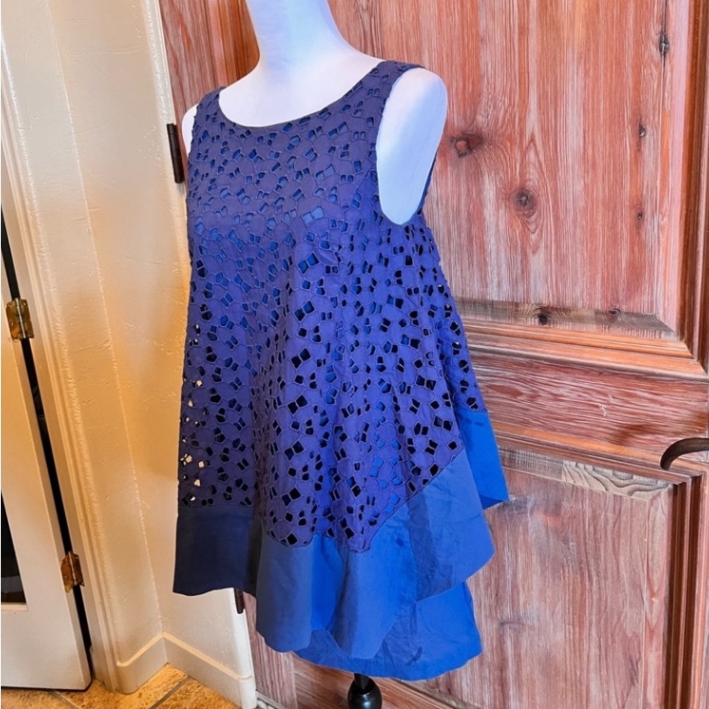 NWOT NAVY EYELET DRESS